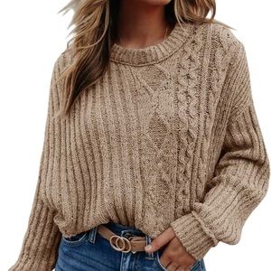 NWT Chunky Oversized cable knit pullover sweater